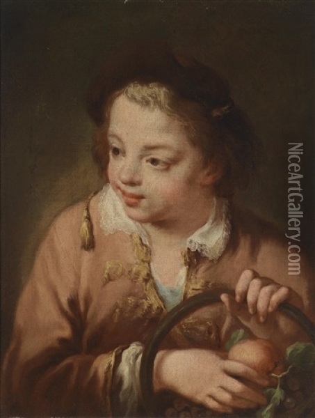 Ein Knabe Mit Einem Korb Mit Obst Oil Painting - Giovanni Battista Piazzetta
