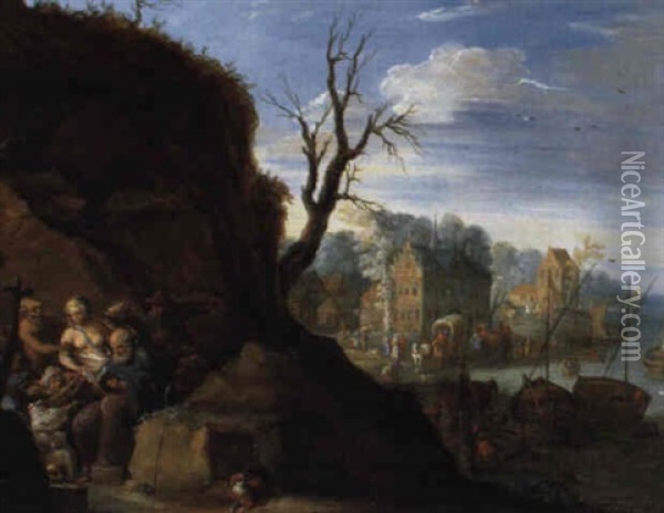 Die Versuchung Des Heiligen Antonius Oil Painting - Joseph van Bredael