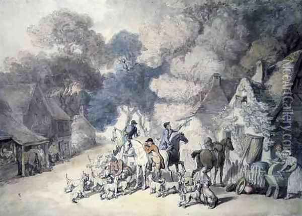 Going Out in the Morning, a Scene in Windsor Forest, c.1801 Oil Painting - Thomas Rowlandson