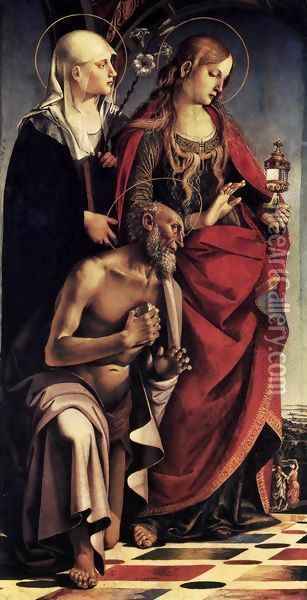 St Augustine Altarpiece (left wing) Oil Painting - Luca Signorelli