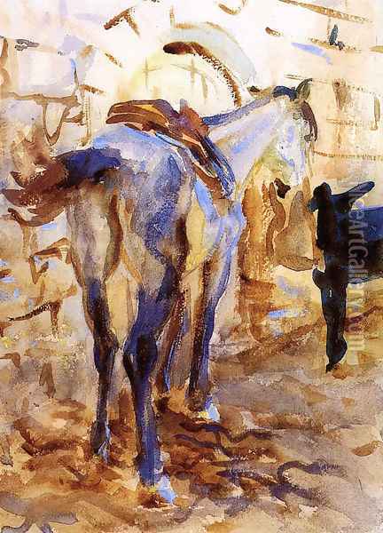 Saddle Horse, Palestine Oil Painting - John Singer Sargent