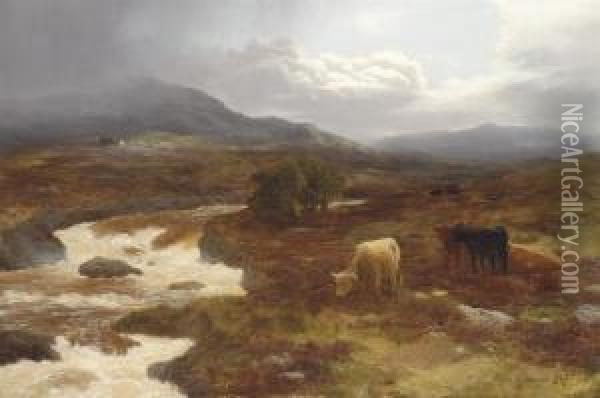 A Spate In The Highlands Oil Painting - Peter Graham