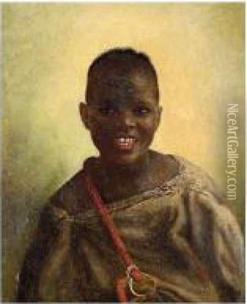 An African Child Oil Painting - Margaret Murray Cookesley