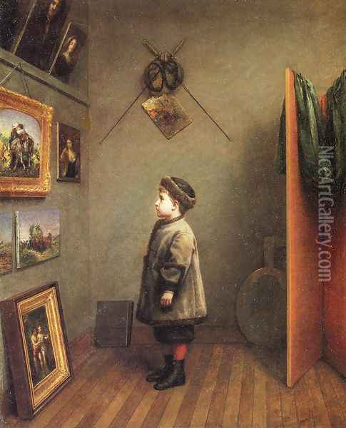The Young Connoisseur Oil Painting - Robert M. Pratt