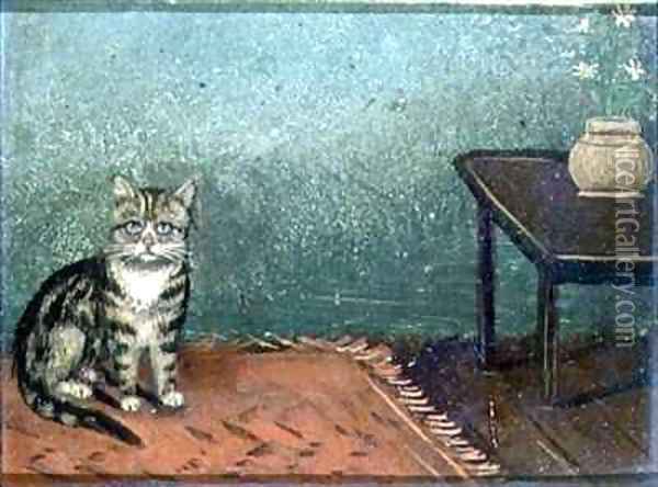 The Cat sat on the Mat Oil Painting - Frederick French