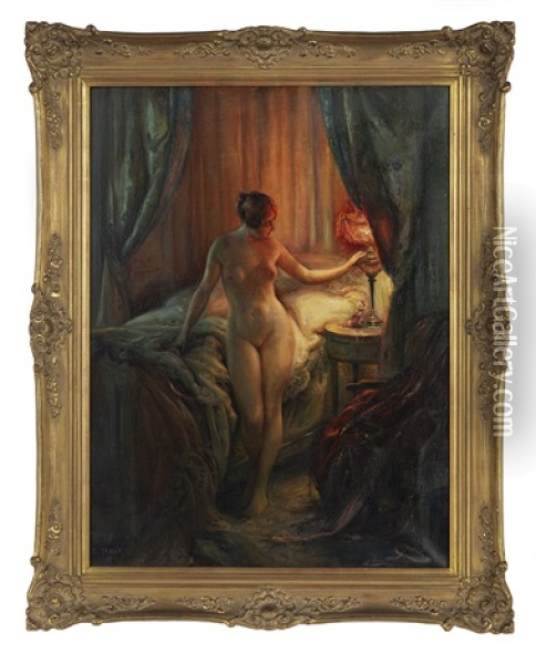 Dans Le Boudoir Oil Painting - Emile Tabary