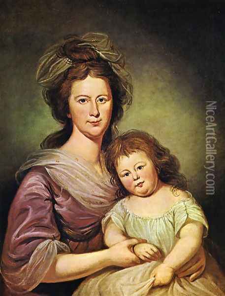 Mrs. Thomas Leiper and Her Daughter, Helen Hamilton Leiper Oil Painting - Charles Willson Peale
