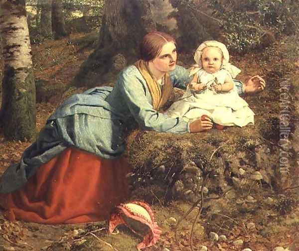 The Path Where The Brown Leaves Are Spread, 1862 Oil Painting - Frederick Richard Pickersgill