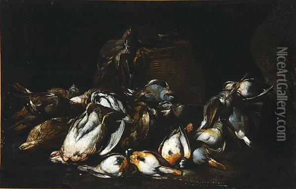 Still Life With Ducks Oil Painting - Baldassare De Caro