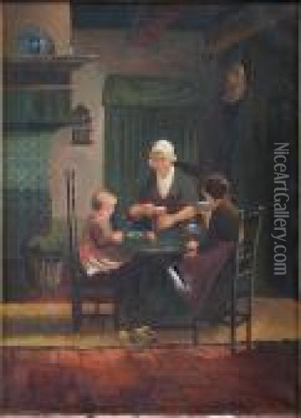 Family Meal Oil Painting - David Adolf Constant Artz
