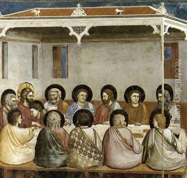 No. 29 Scenes from the Life of Christ- 13. Last Supper 1304-06 Oil Painting - Giotto Di Bondone