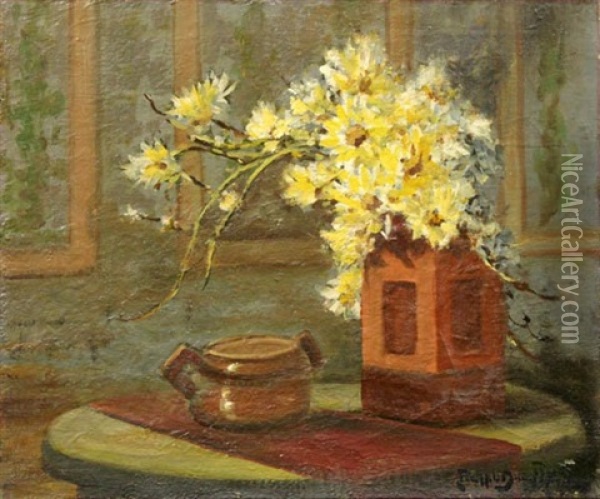 Still Life With A Bouquet Of Wildflower Oil Painting - Ralph Davison Miller