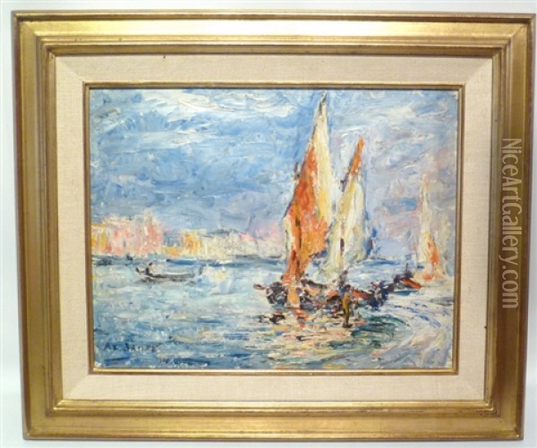 Vue De Venise Oil Painting - Armand Gustave Gerard Jamar