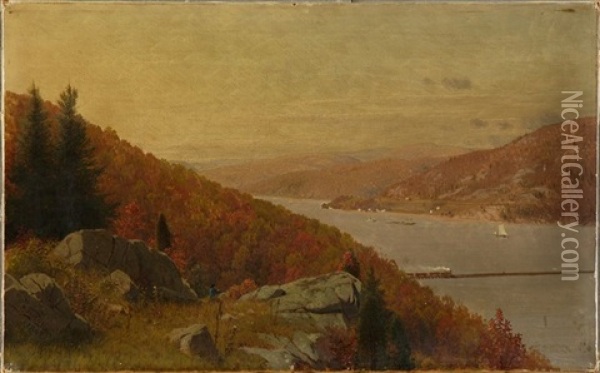 Hudson River View In Autumn Oil Painting - Frank Anderson