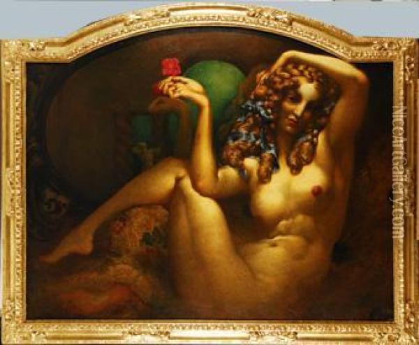 La Venus De La Rosa Oil Painting - Martin Nestor De La Torre