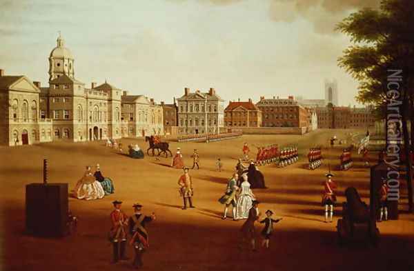 The 2nd Footguards (Coldstream) on Parade at Horse Guards', c.1750 Oil Painting - John Chapman