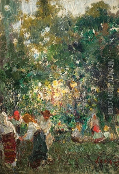 The Harvest Oil Painting - Arthur Garguromin Verona