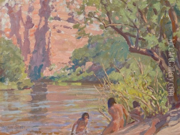Banks Of Black River Oil Painting - Maynard Dixon