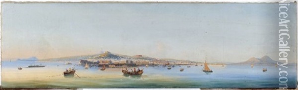 La Baie De Naples Et Le Vesuve Oil Painting - Girolamo Gianni