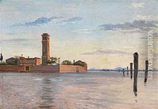 Aftenstudie Fra Venedig Oil Painting - Wilhelm Nicolai Marstrand