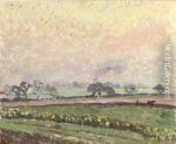 Sketch At Acton Oil Painting - Lucien Pissarro