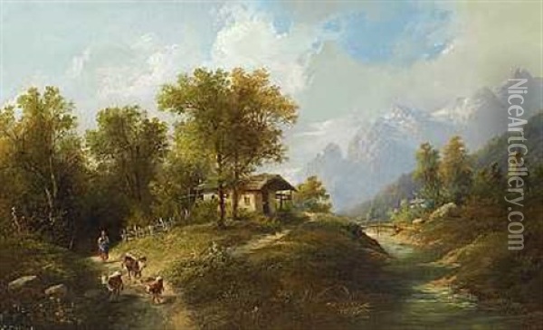 Gebirgsbach Aus Ober-baiern Oil Painting - Eduard Boehm