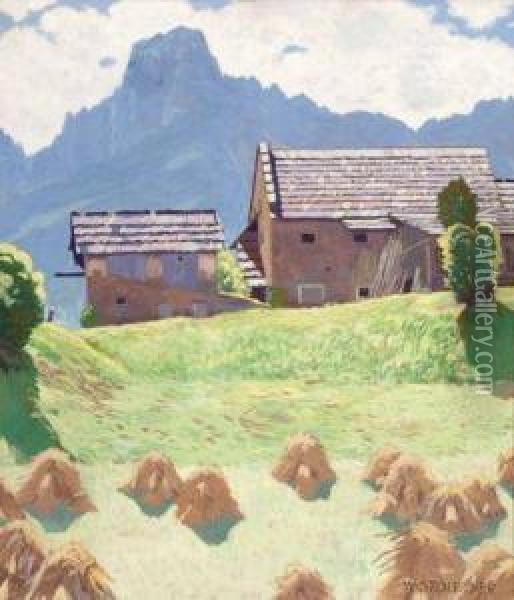 Bauernhof Oil Painting - Walter Stoitzner
