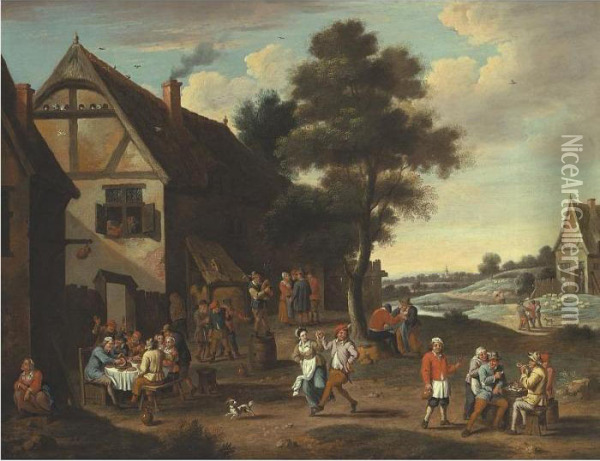 Village Kermesse Oil Painting - David The Younger Teniers