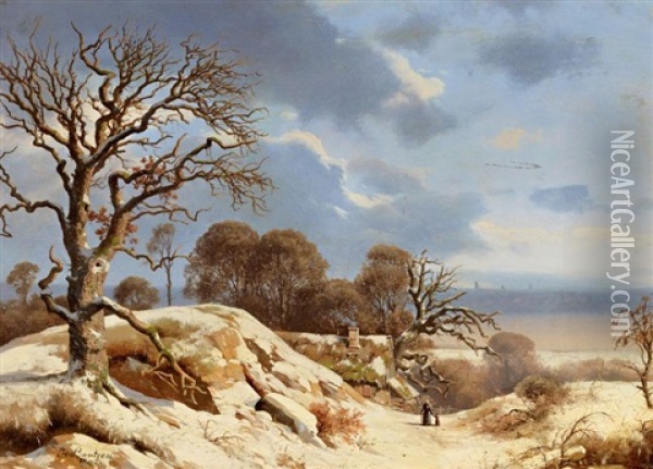 Klarer Wintertag An Der Ostsee Oil Painting - Heinrich Buntzen