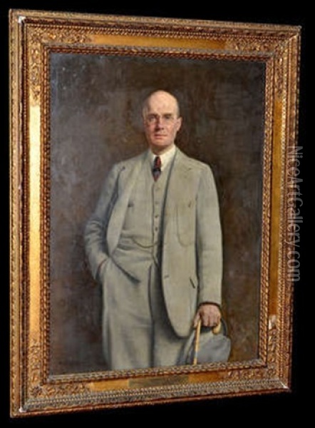Quarter Length Portrait Of Sir James Angus Watson Kt. Of St. Olaf, Hon., D. C. L., J. P. Oil Painting - Thomas Bowman Garvie
