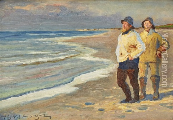 Fiskare Vid Skagens Strand Oil Painting - Peder Severin Kroyer