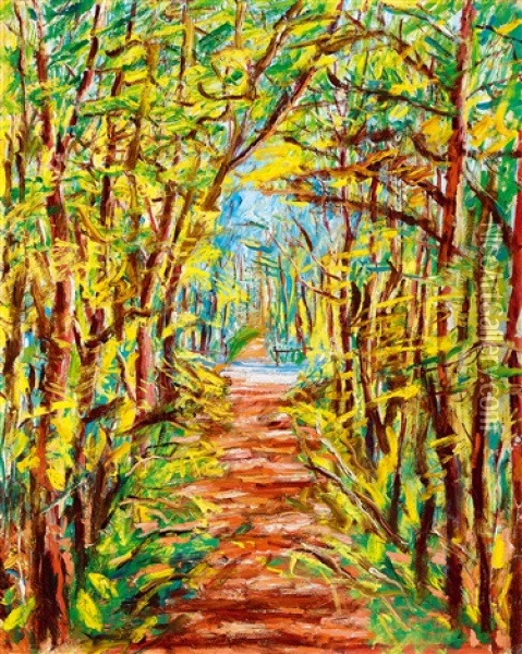 Sunlit Park Oil Painting - Andor Basch