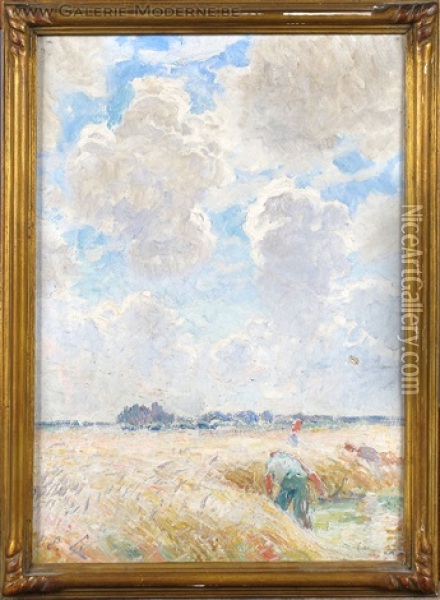 Les Moissonneurs Oil Painting - Emile Claus