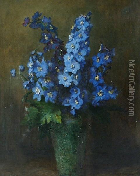 Delphiniums Oil Painting - Alfred Frederick W. Hayward