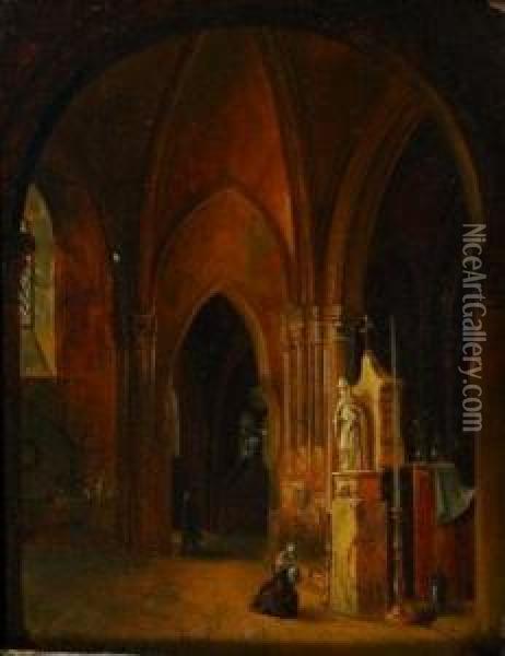 Kircheninterieur Oil Painting - Bartholomeus Johannes Van Hove