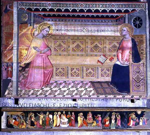 The Annunciation, 1360-80 Oil Painting - Jacopo di Cione