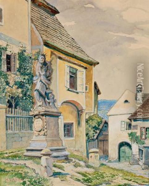 Motiv Aus Rossatz In Der Wachau Oil Painting - Hubert Landa