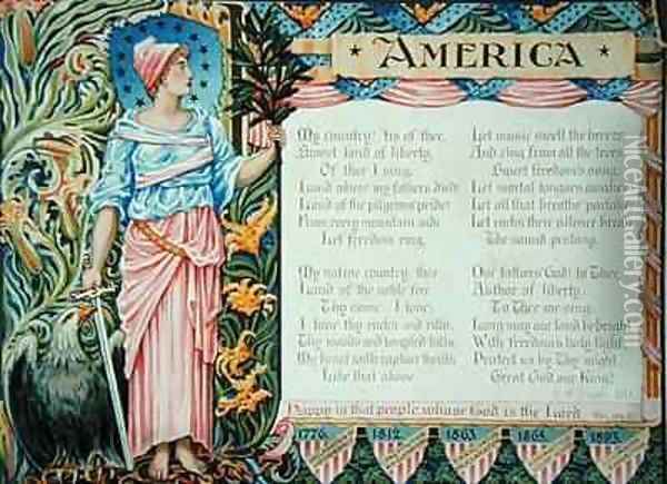 America Oil Painting - Walter Crane