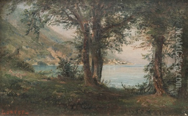 Paysage Au Lac Oil Painting - Leberecht Lortet