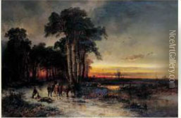 La Chasse Au Sanglier Oil Painting - Franz Emil Krause
