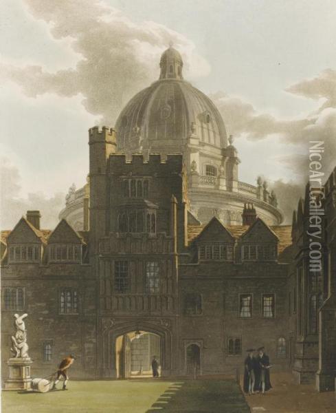 A History Of The University Of Oxford Oil Painting - Rudolf Ackermann