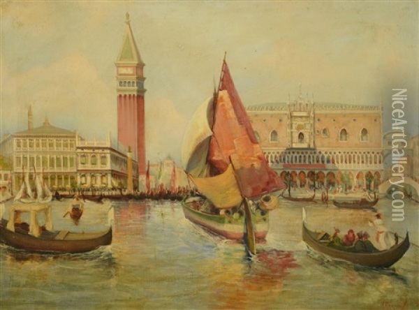 Venise Oil Painting - Antonio Maria de Reyna Manescau