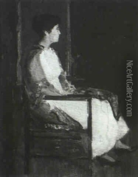 Seated Woman In Profile Oil Painting - Charles Webster Hawthorne