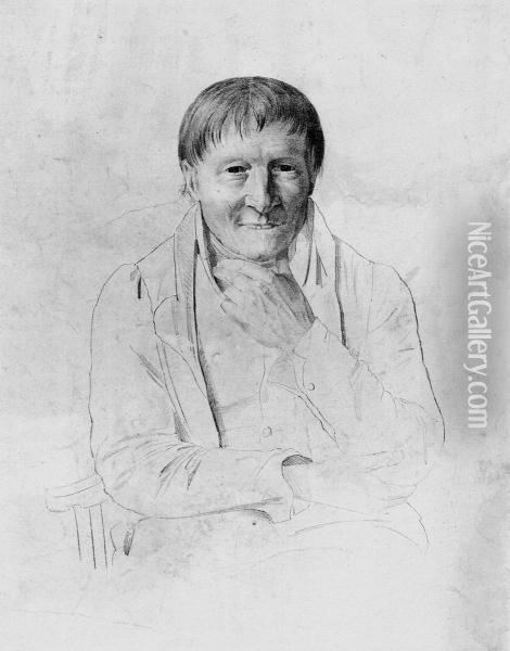 Portrat Ernst Ludwig Riepenhausens Oil Painting - Carl Wilhelm Friedr. Oesterley
