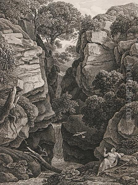Die Landschaft Mit Dem Propheten Elias Oil Painting - Johann Christian Reinhart