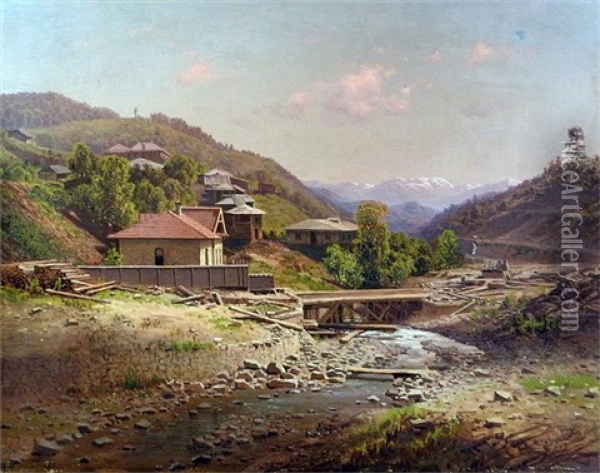 Baustelle Suram-tunnel Der Transkaukaischen Eisenbahn Oil Painting - Ilya Zankovsky