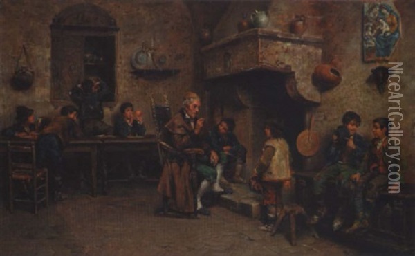 Les Enfants Espiegles Oil Painting - Francesco Bergamini