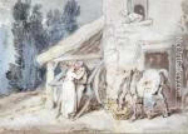 Country Courtship Oil Painting - Thomas Rowlandson