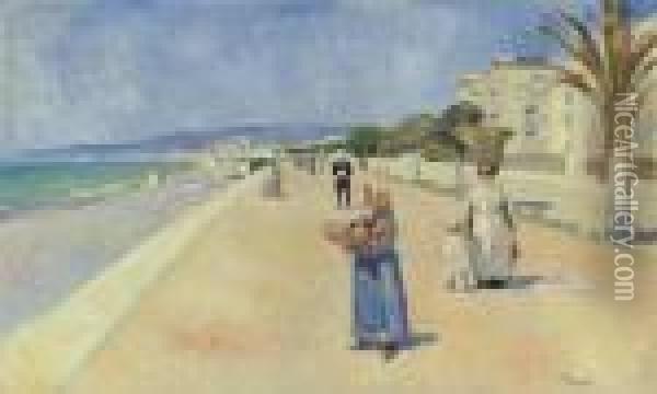 Morgen Pa Promenade Des Anglais (morning On The Promenade Des Anglais) Oil Painting - Edvard Munch