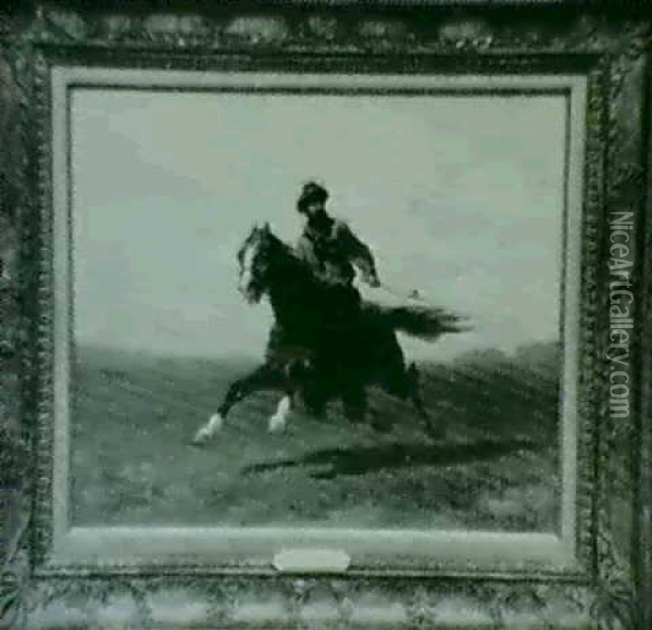 Western Horseman Oil Painting - James Smillie